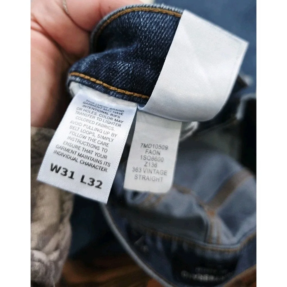 Lucky Brand 363 Vintage Straight Leg Blue Denim Jeans Men's Size 31x32